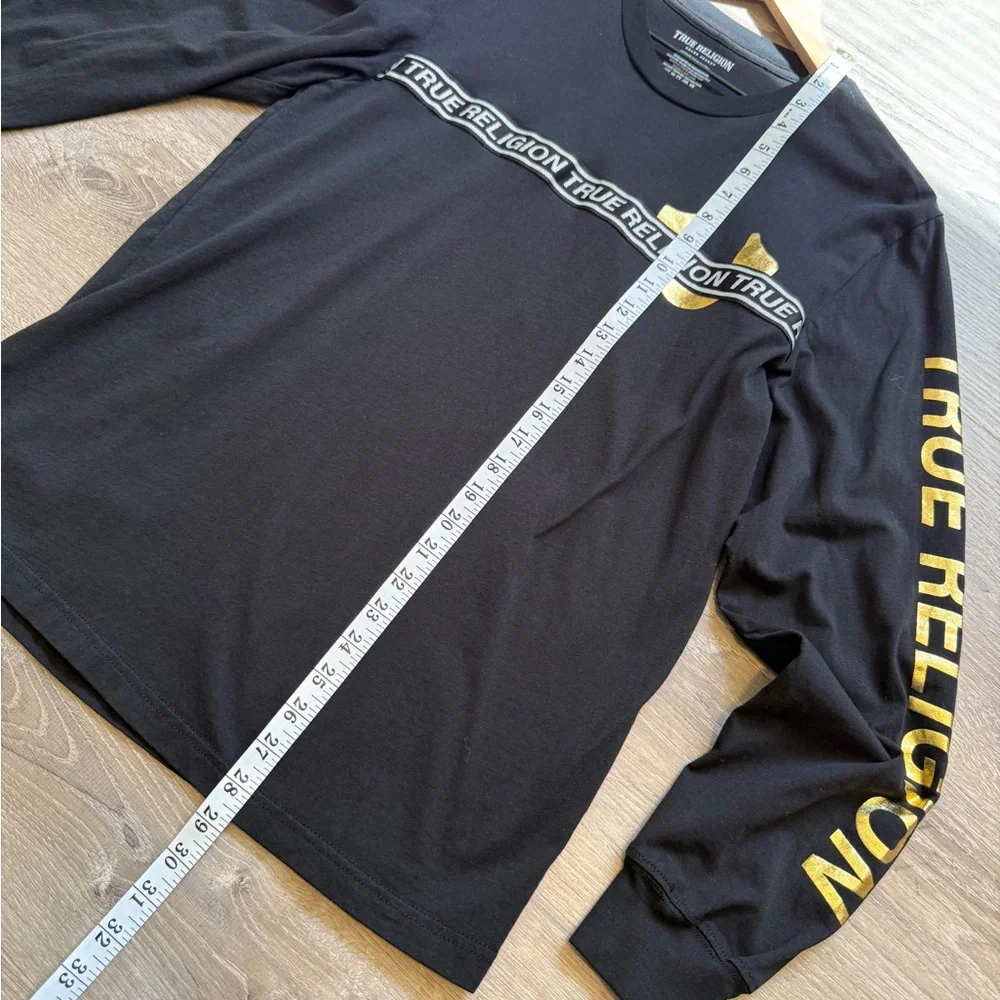 True Religion Black Long Sleeve Shirt-Size M